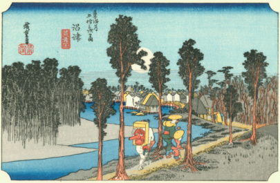'Numazu' from '53 Stations of the Tokaido'. Projections of Hiroshige's wood blocks will feature in the opera. 