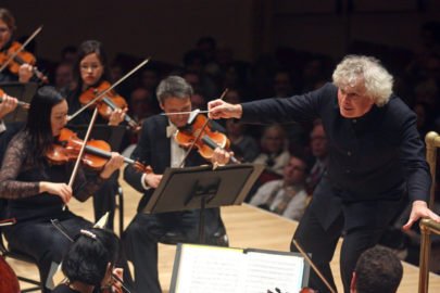 Simon Rattle leading the Berlin Philharmonic at Carnegie Hall in October. Photo: Hiroyuki Ito for The New York Times 