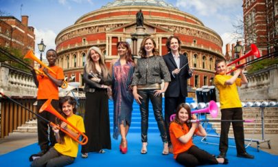 At a point of transition: the 2015 BBC Proms, (l to r) Evelyn Glennie, Danielle de Niese, Katie Derham and Nicholas Collon. Photograph: Andrew Hayes-Watkins/BBC 