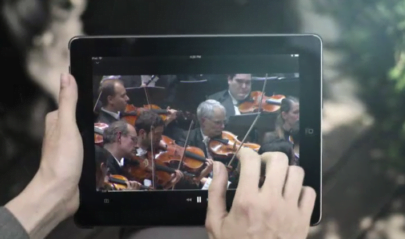 Berlin Philharmoniker's 'digital concert hall', offers 40 live-streams every year. A screenshot from their trailer