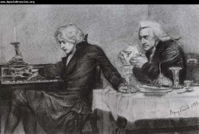 Mikhail A. Vrubel, Salieri and Mozart, 1885/ bewilderingstories.com