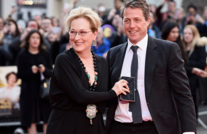 Meryl Streep and Hugh Grant - stars of Florence Foster Jenkins - at the film's UK premiere at Odeon Leicester Square on 12 April 2016 in London. Photograph: Ian Gavan/Getty Images for Classic FM 